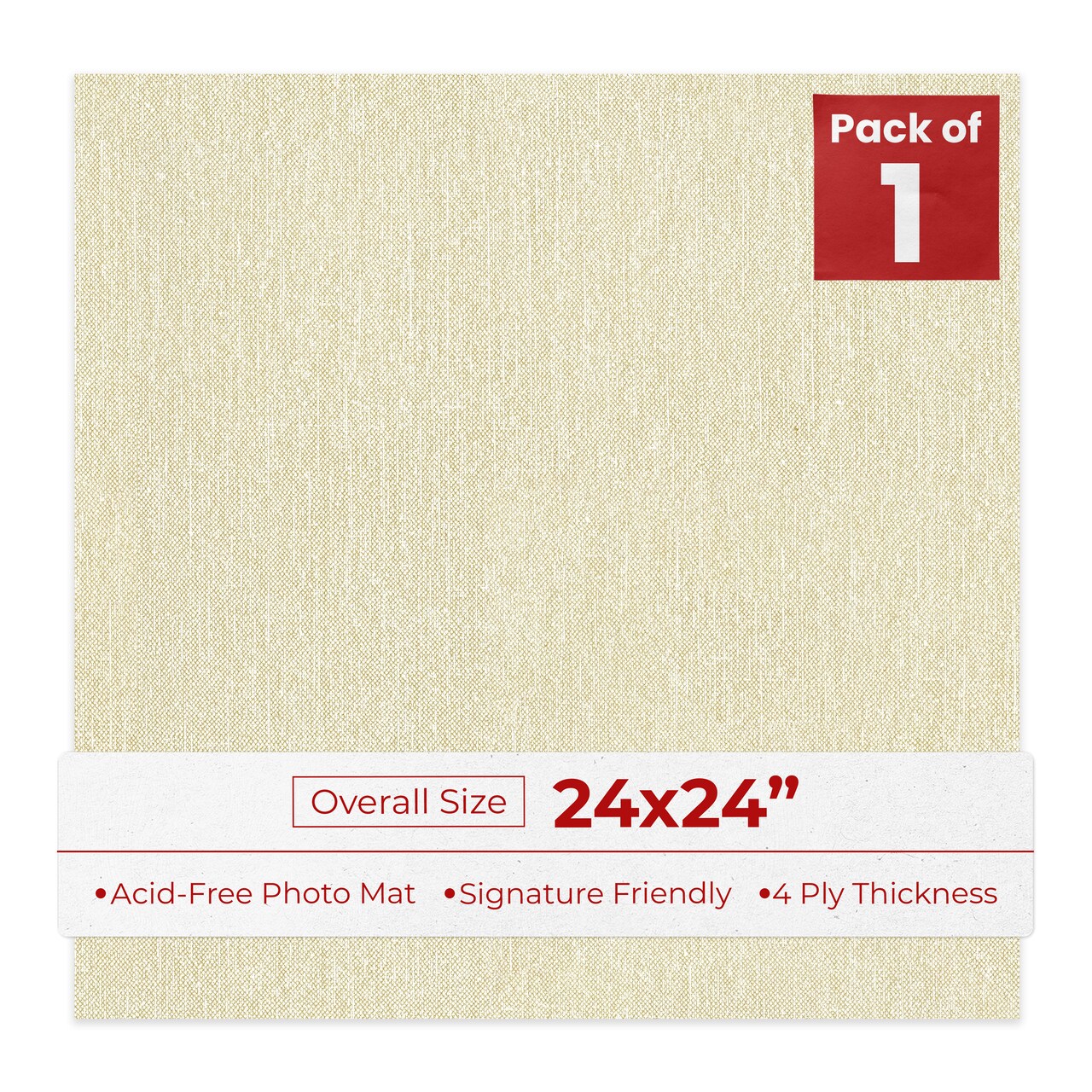 Off White Canvas 24x24 Uncut Mat Board - Blank Sheets, No Opening